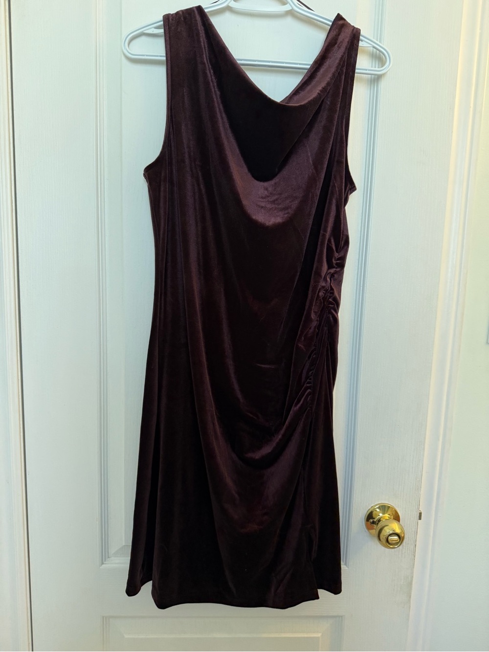 Old Navy Plum Velvet Sleeveless Maternity Dress